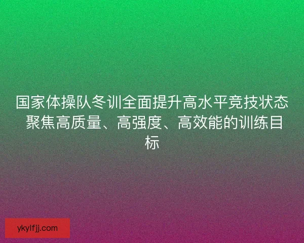国家体操队冬训全面提升高水平竞技状态 聚焦高质量、高强度、高效能的训练目标